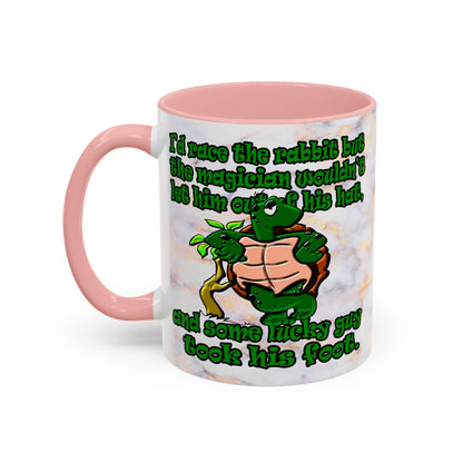turtle race - Accent Mug (white marble)