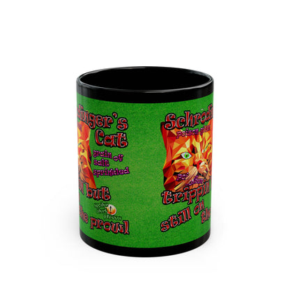 schrodinger's cat - Black Mug (green turf)