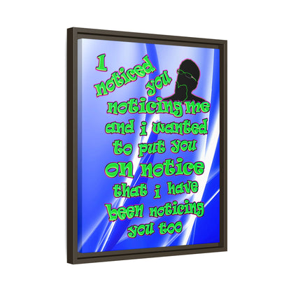 noticed you noticing - framed canvas art (blue-white wave)