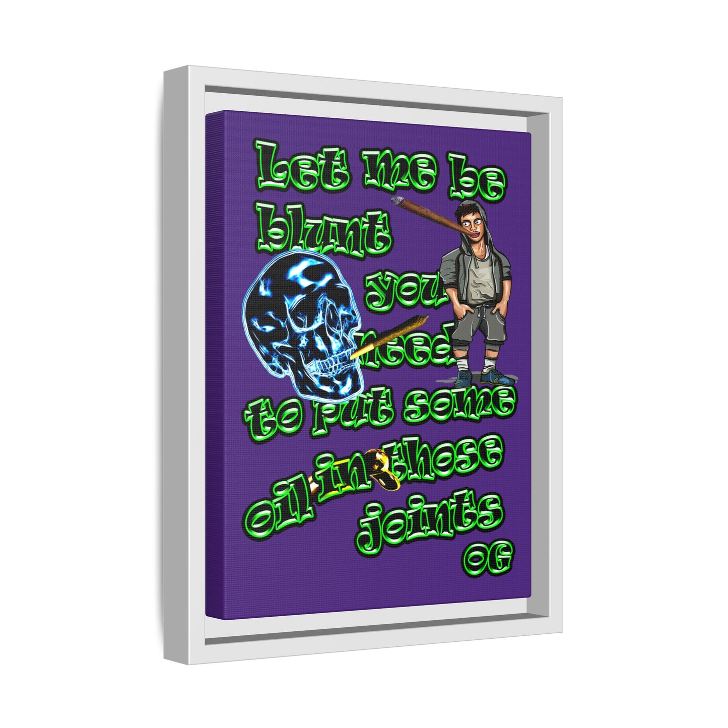 og - framed canvas art (purple)