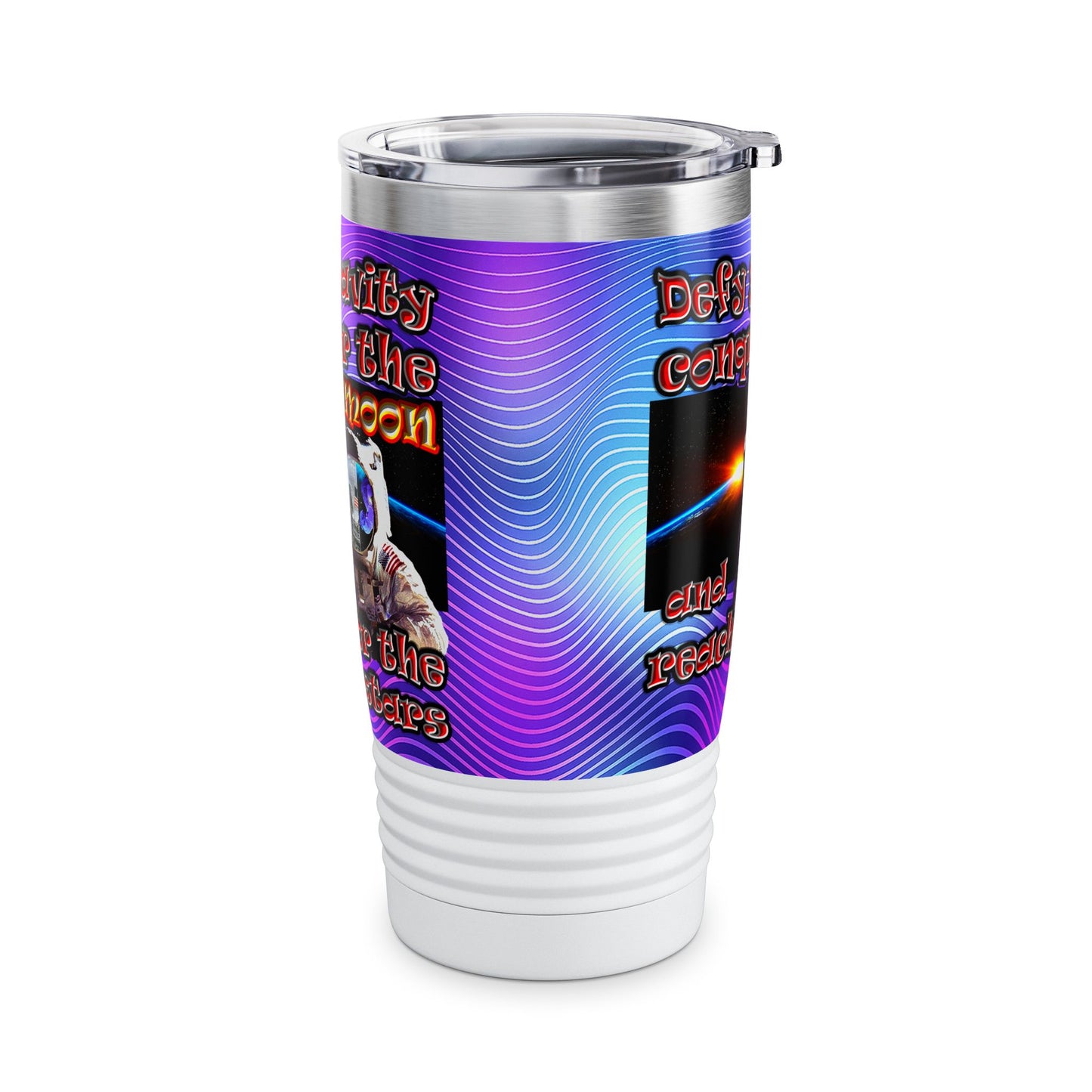defy conquer reach - Ringneck Tumbler, 20oz (purple wave)