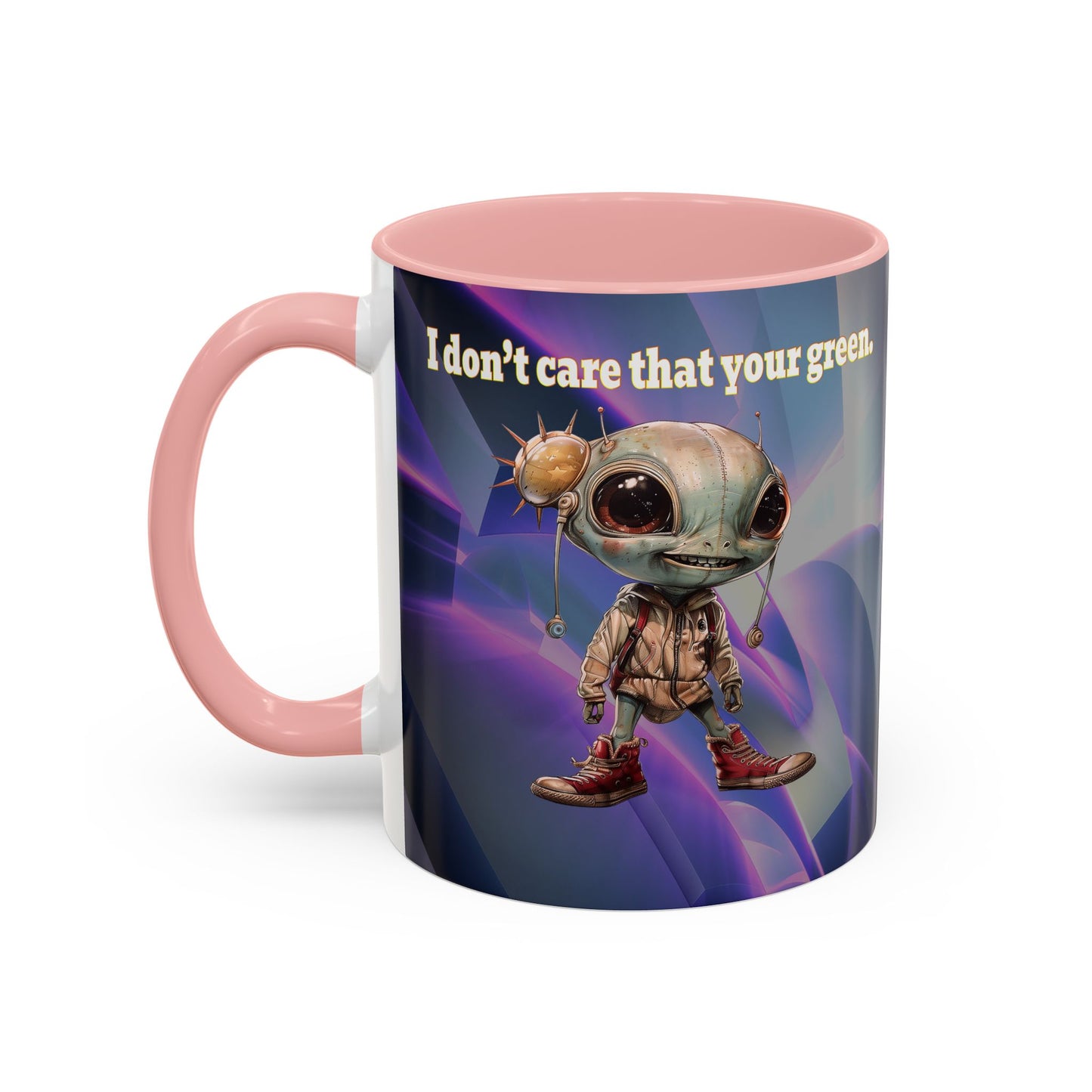I don't care that your grey - Accent Mug (grey-pink wave)