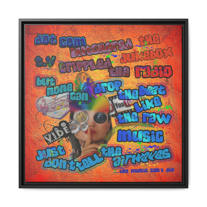 drop the beat - framed canvas art (burnt orange)
