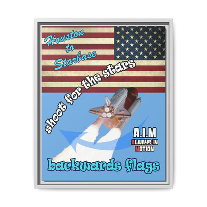 shoot for the stars - framed canvas art (light blue)