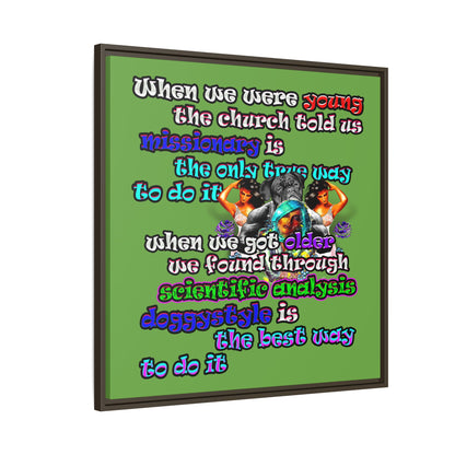 doggystyle - framed canvas art (green)