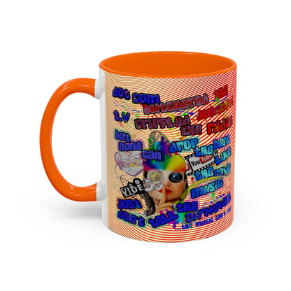 drop the beat - Accent Mug (yellow-orange wave)