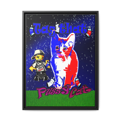 tag that - framed canvas art ('snoops' background)