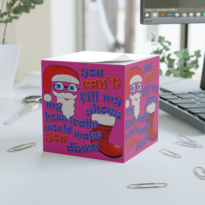 santa's shoes - note cube (pink)