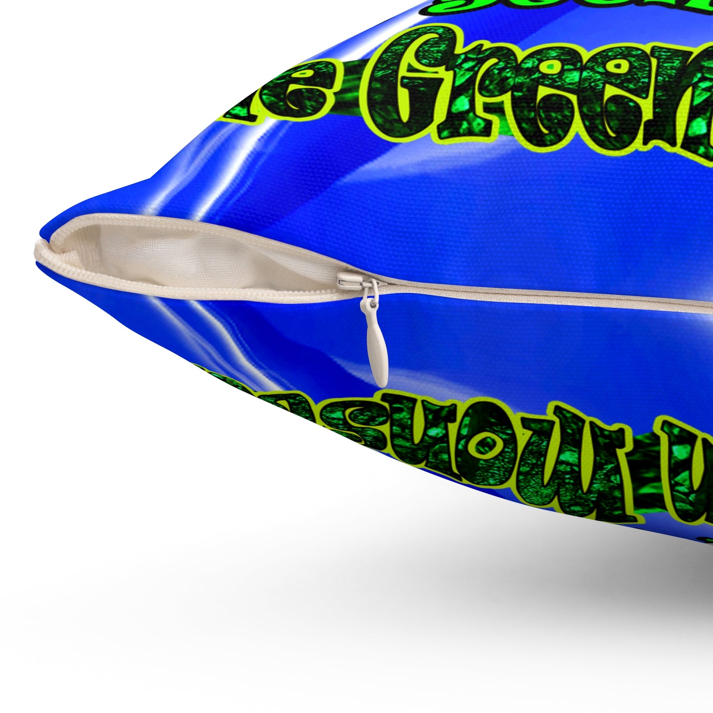 christmas spirits of boston - Spun Polyester Square Pillow - (blue-white wave)