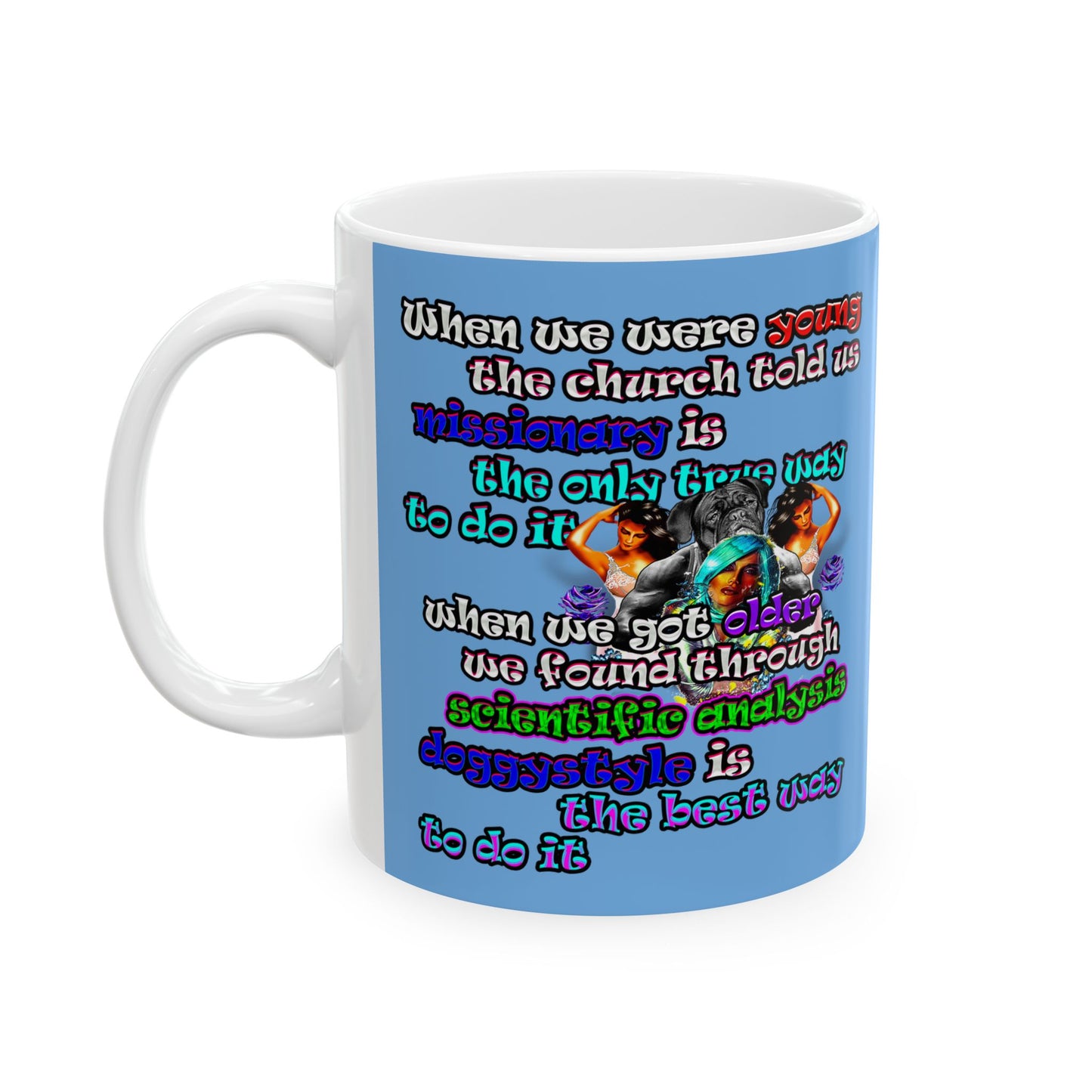 doggystyle - White Mug (light blue)