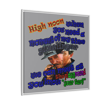 high noon - framed canvas art (grey)