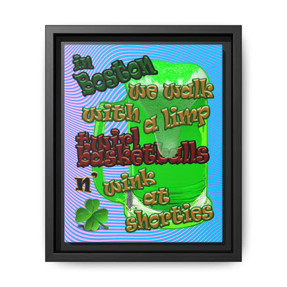 celtics logo - framed canvas art (light blue-purple wave)