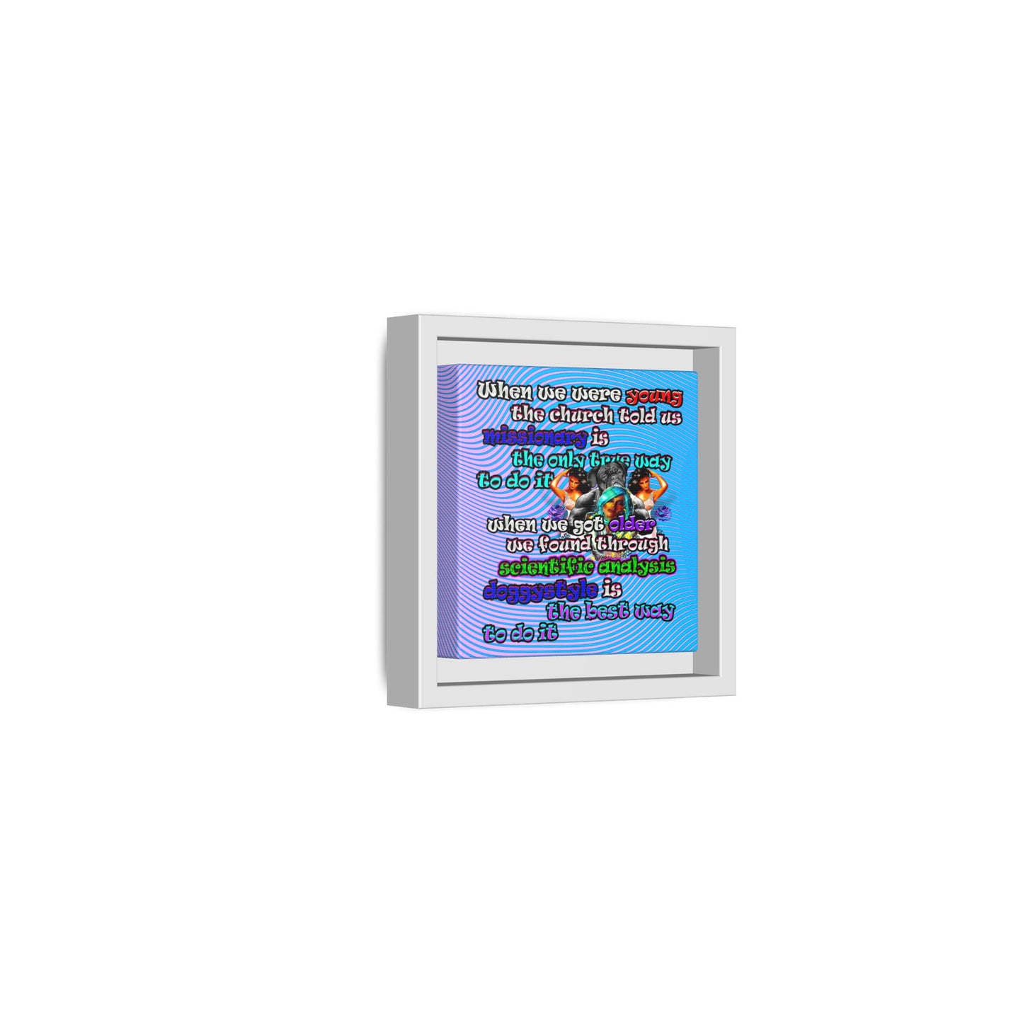 doggystyle - framed canvas art (light blue-purple wave)