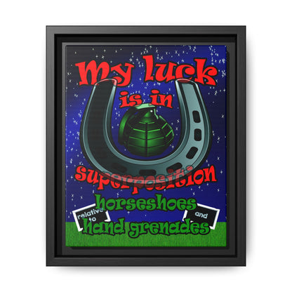 my luck - framed canvas art ('snoops' background)