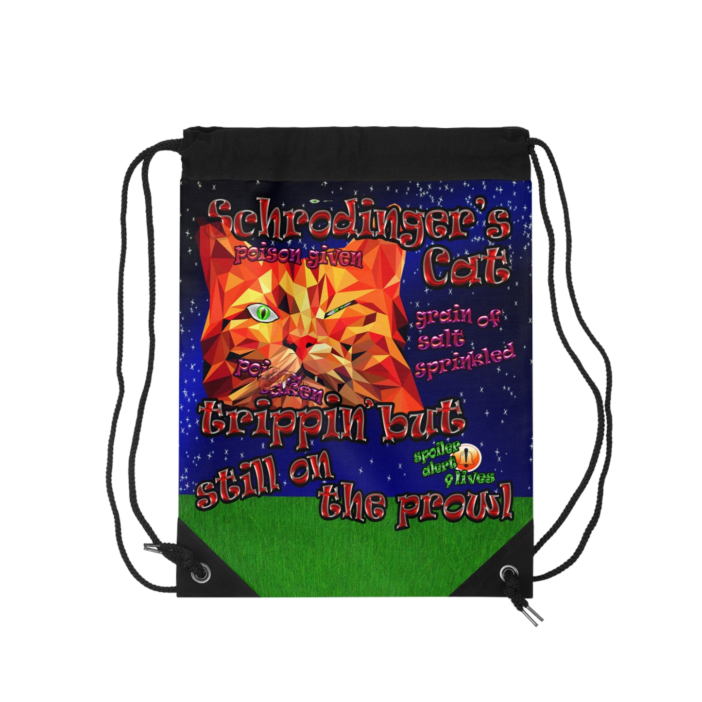 schrodinger's cat - Drawstring Bag ('snoops' background)