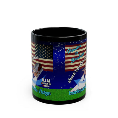 shoot for the stars - Black Mug ('snoops' background)