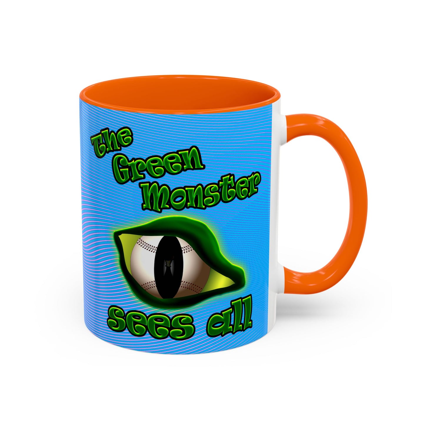 green monster - Accent Mug (light blue-purple wave)