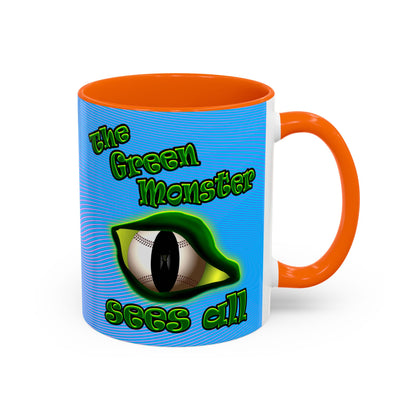 green monster - Accent Mug (light blue-purple wave)