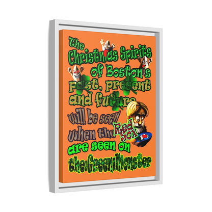 christmas spirits of boston - framed canvas art (crusta)