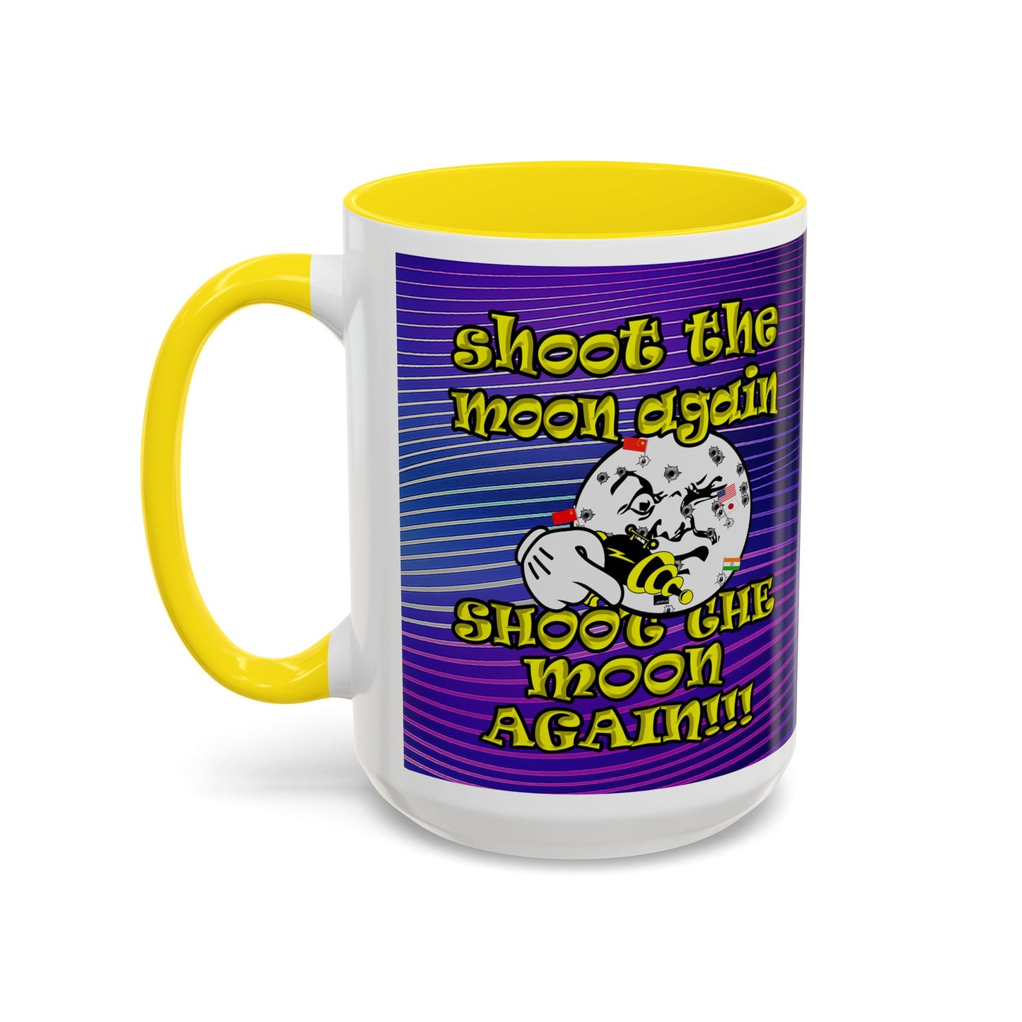 shoot the moon again - Accent Mug (purple wave)