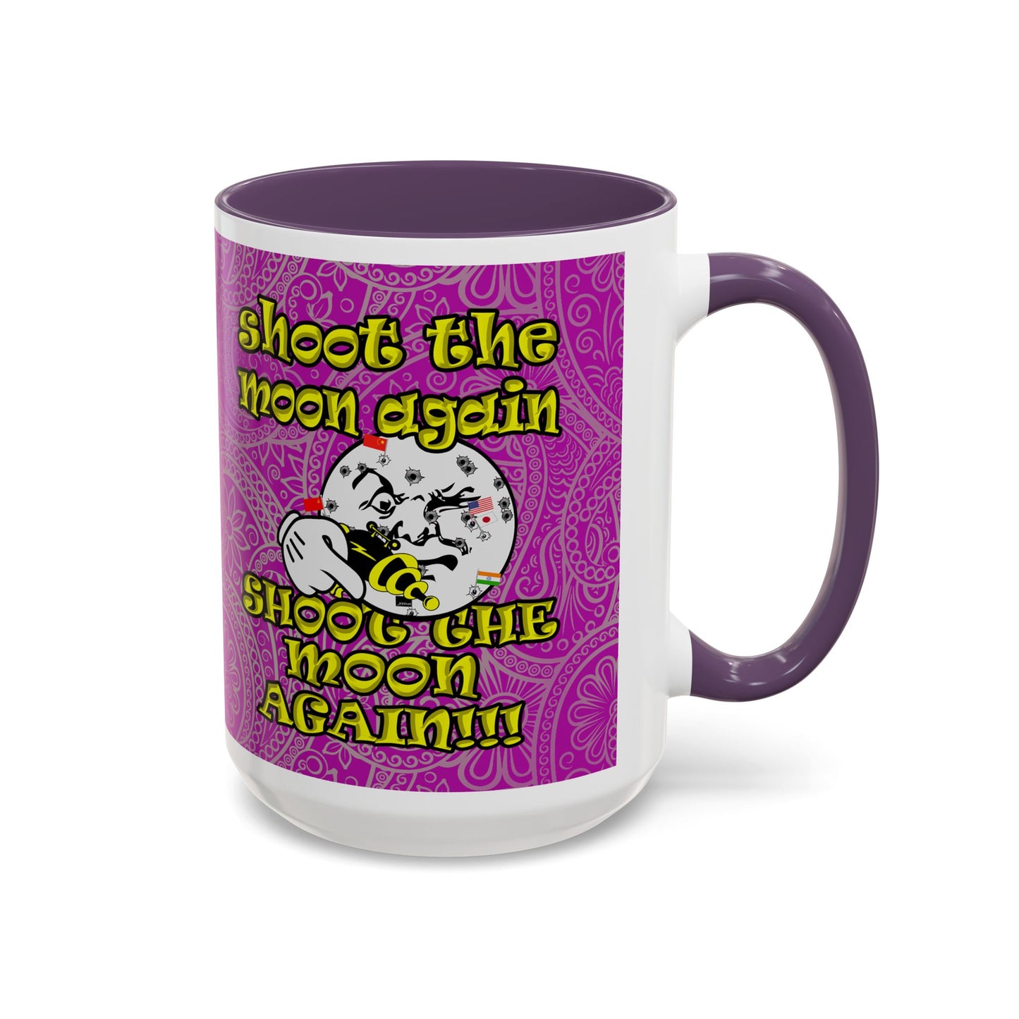shoot the moon again - Accent Mug (pink swirl)