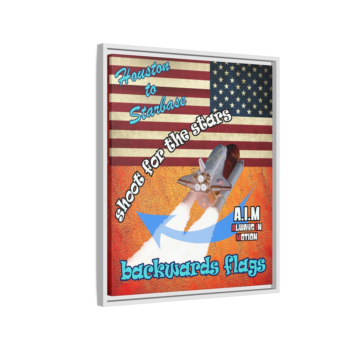 shoot for the stars - framed canvas art (burnt orange)