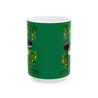 disc jockey - White Mug (dark green)