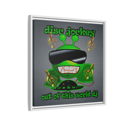 disc jockey - framed canvas art (grey-light grey)
