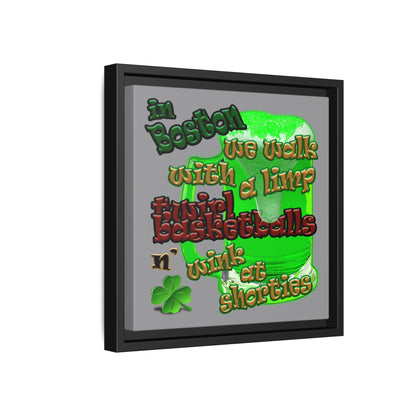 celtics logo - framed canvas art (grey)