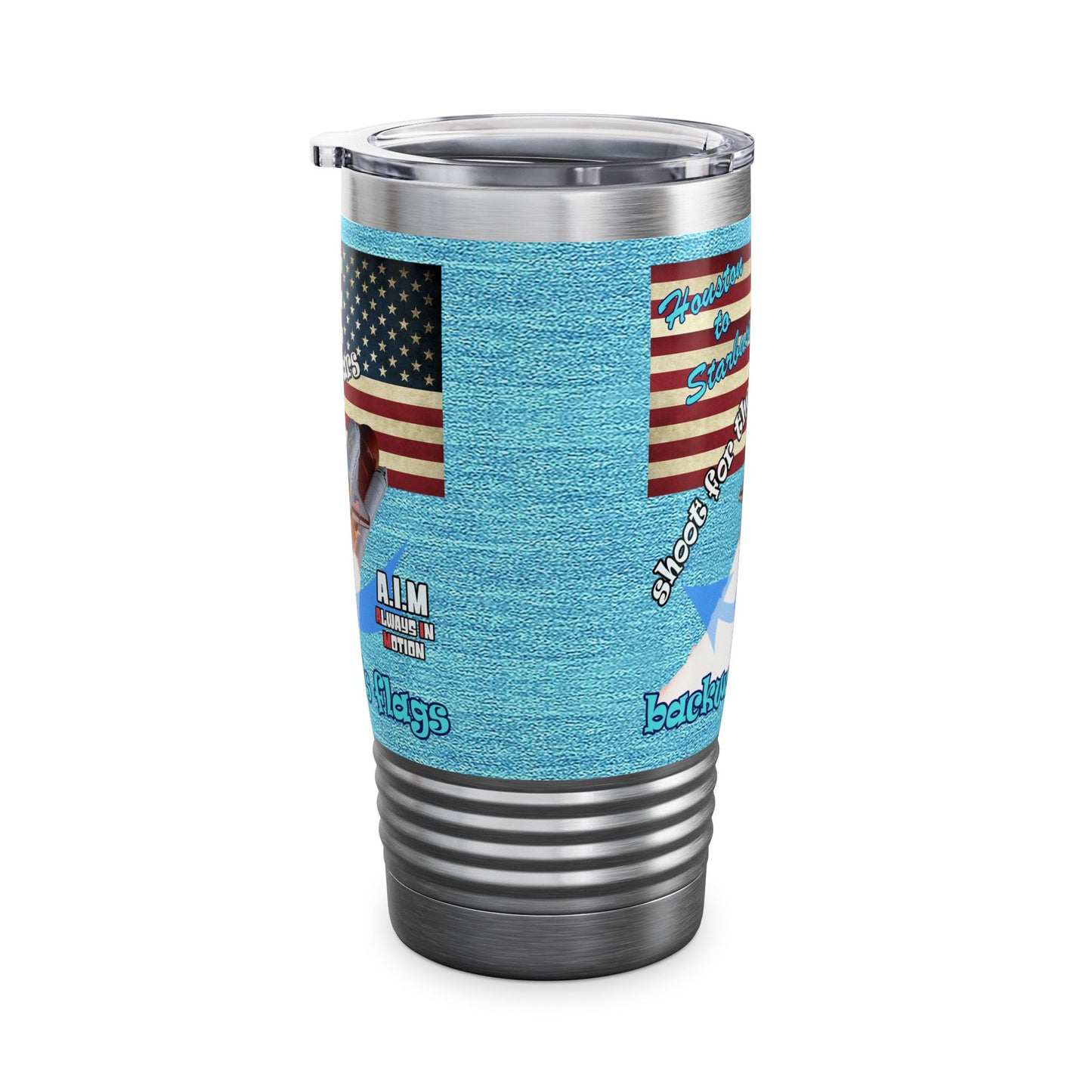 shoot for the stars - Ringneck Tumbler, 20oz (faded blue)