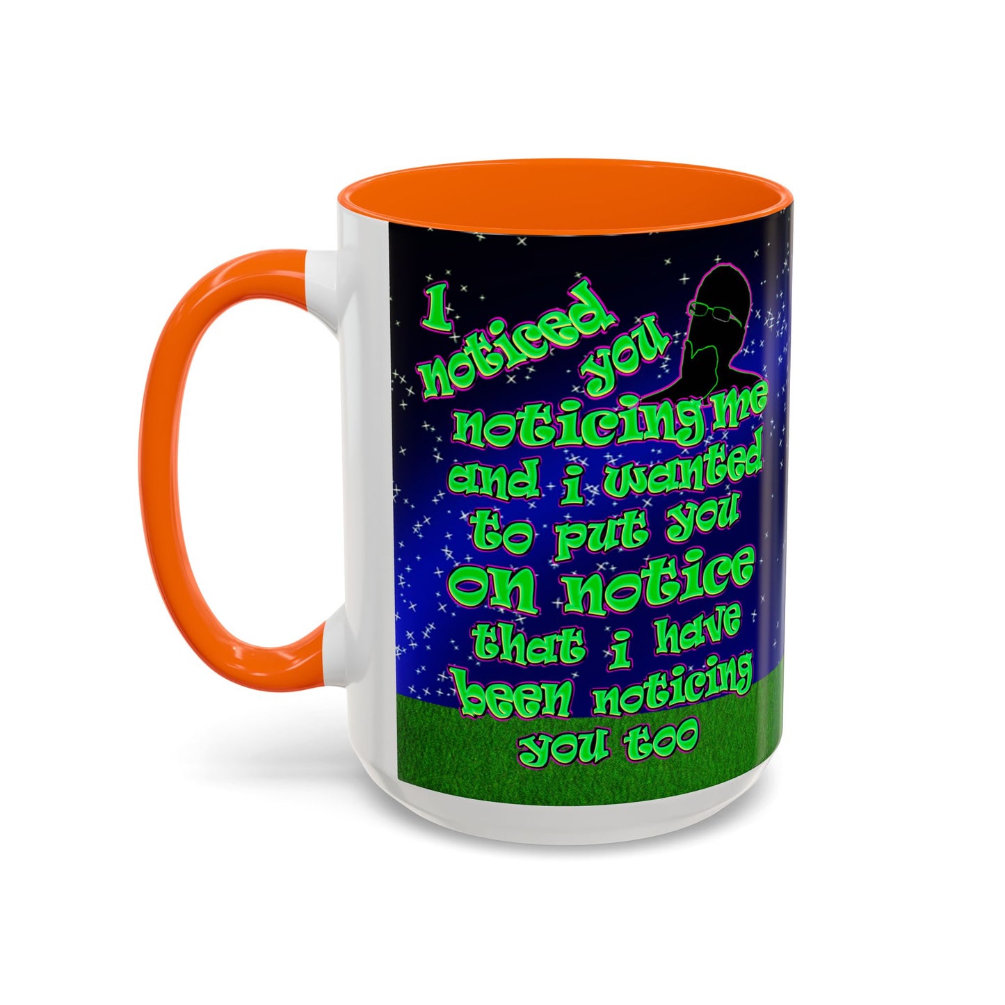 noticed you noticing - Accent Mug ('snoops' background)