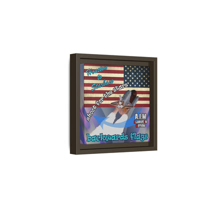 shoot for the stars - framed canvas art (grey-pink wave)