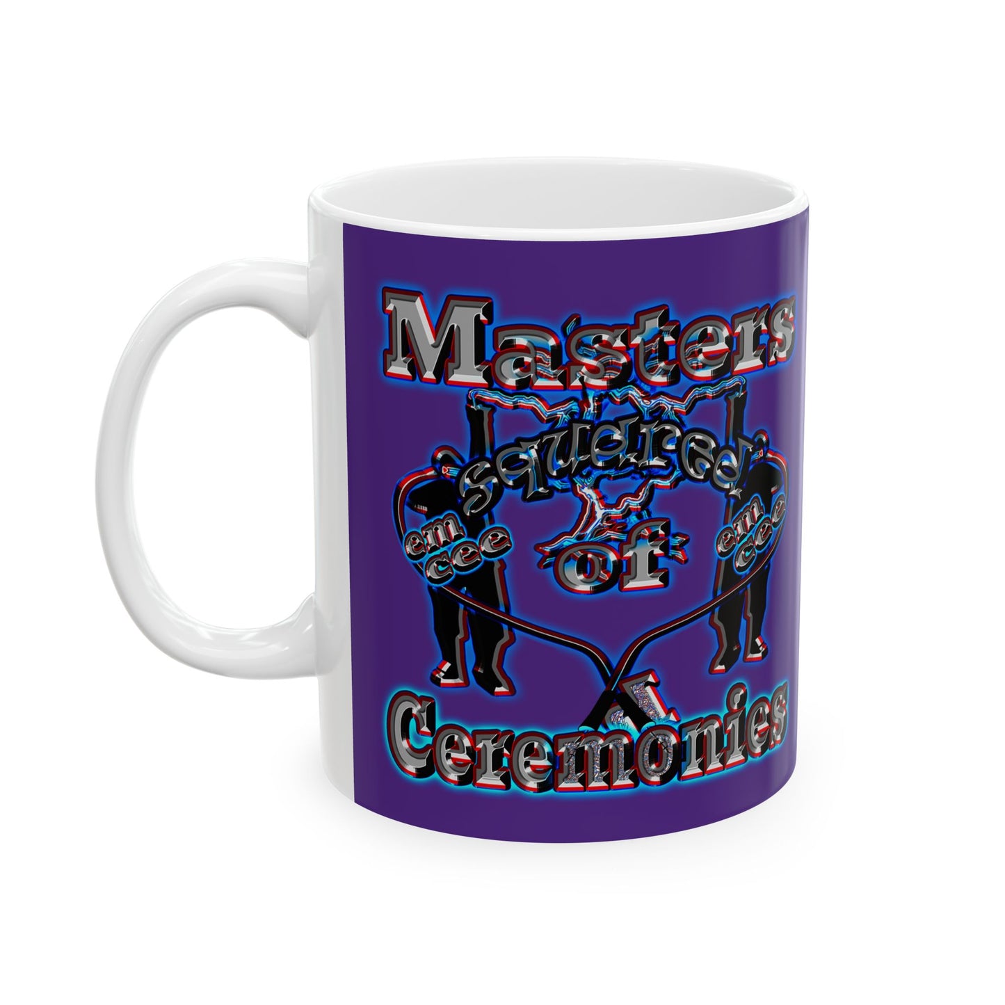 em cee squared - White Mug (purple)