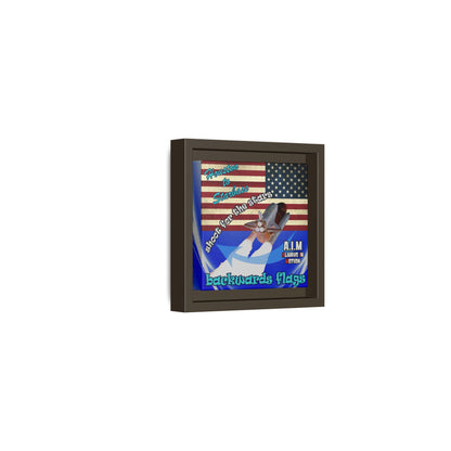 shoot for the stars - framed canvas art (blue-white wave)