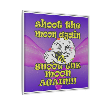 shoot the moon again - framed canvas art (purple-pink wave)