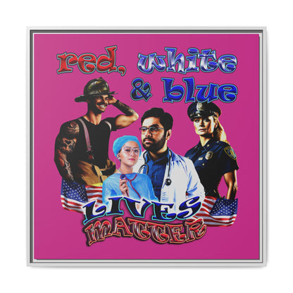 rw&b lives matter - framed canvas art (pink)