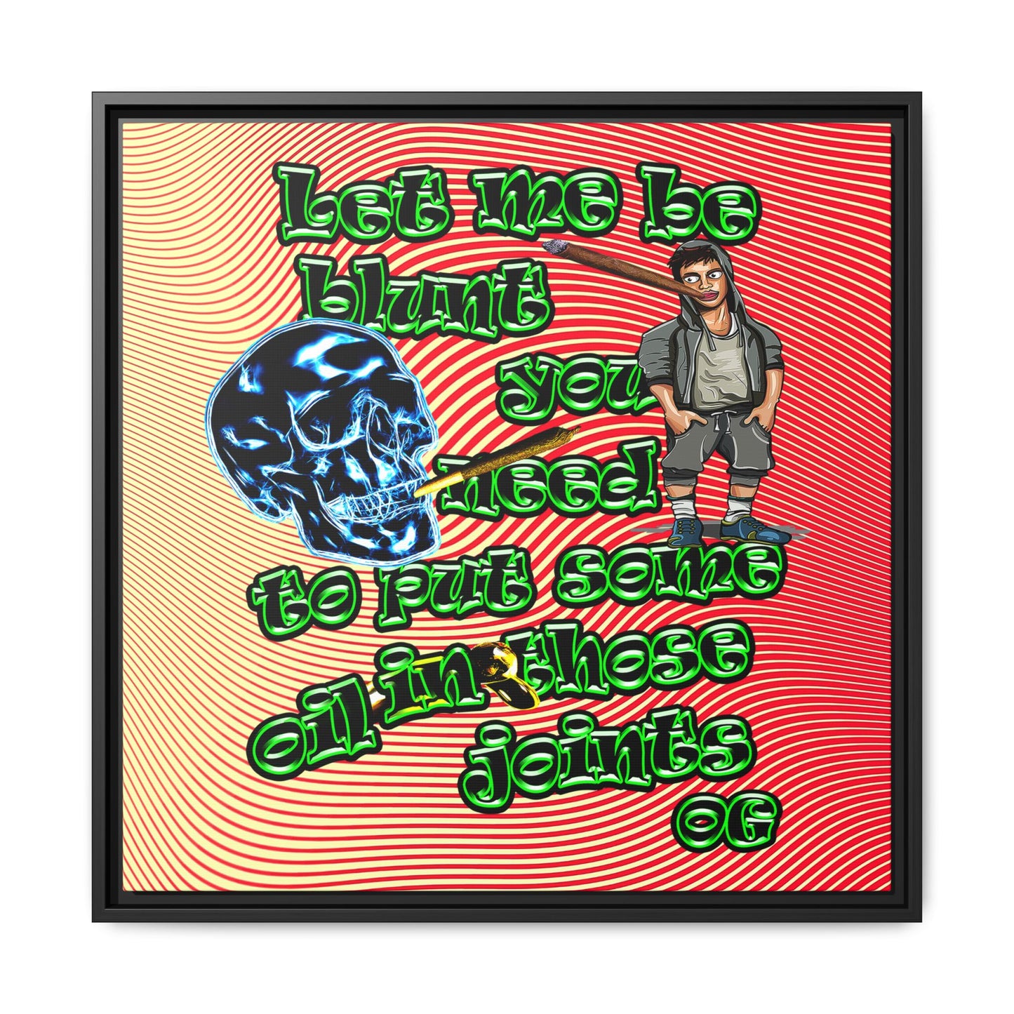 og - framed canvas art (yellow-orange wave)
