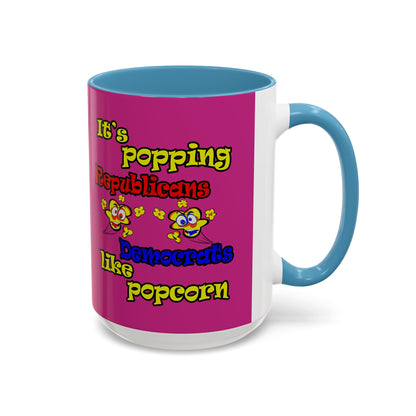 popping like popcorn - Accent Mug (pink)