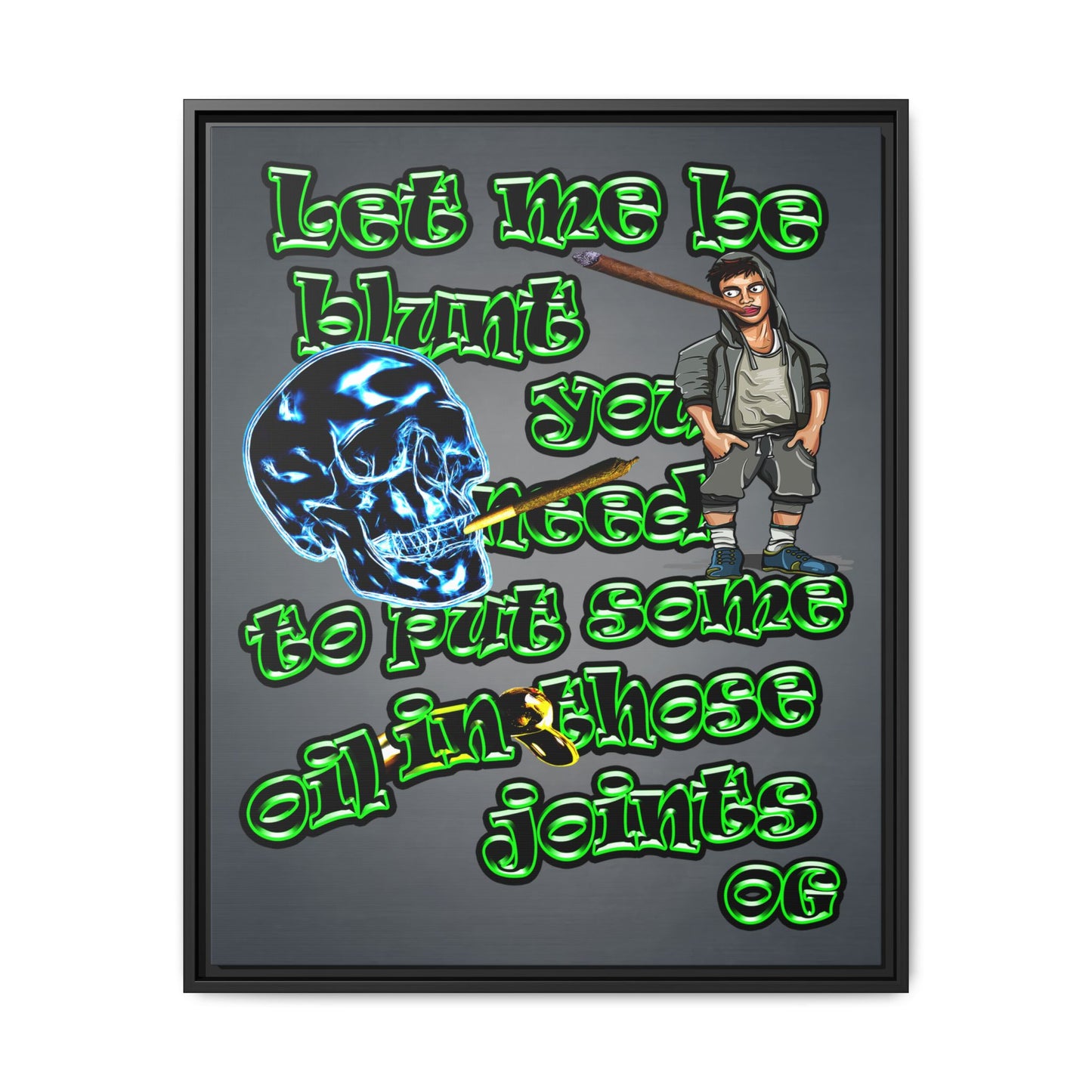 og - framed canvas art (grey-light grey)