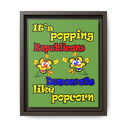 popping like popcorn - framed canvas art (green)