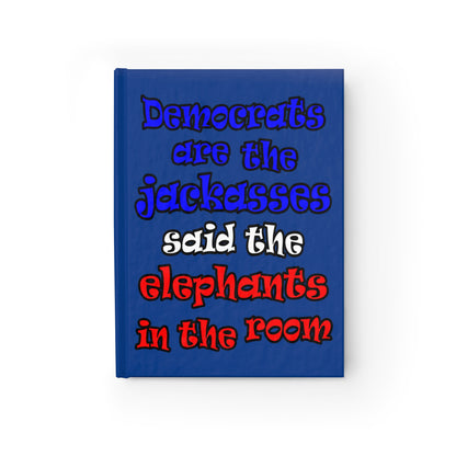 donkeys and elephants - journal-lined (dark blue)