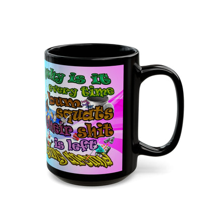 the bum's shit - Black Mug (light blue-pink wave)