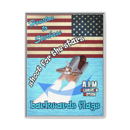 shoot for the stars - framed canvas art (faded blue)