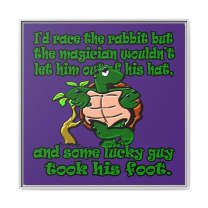 turtle race - framed canvas art (purple)
