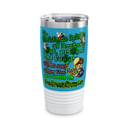 christmas spirits of boston - Ringneck Tumbler, 20oz (turquoise)