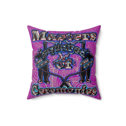 em cee squared - Faux Suede Square Pillow - (pink swirl)