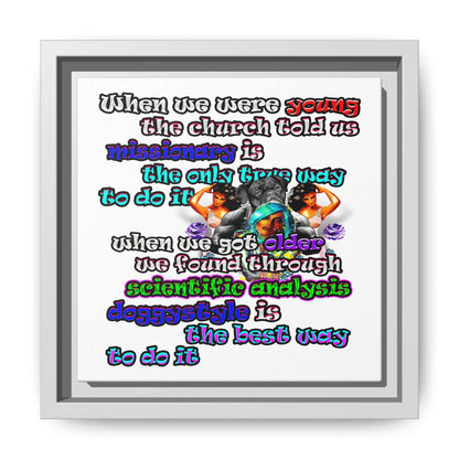 doggystyle - framed canvas art (white)