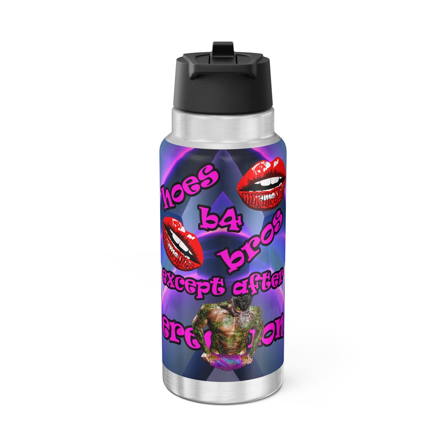 hoes b4 bros - Gator Tumbler, 32oz  (grey-pink wave)