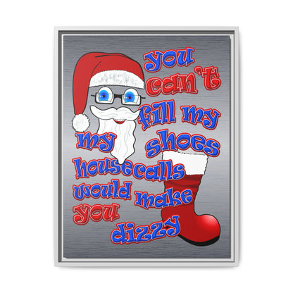 santa's shoes - framed canvas art (brushed nickel)