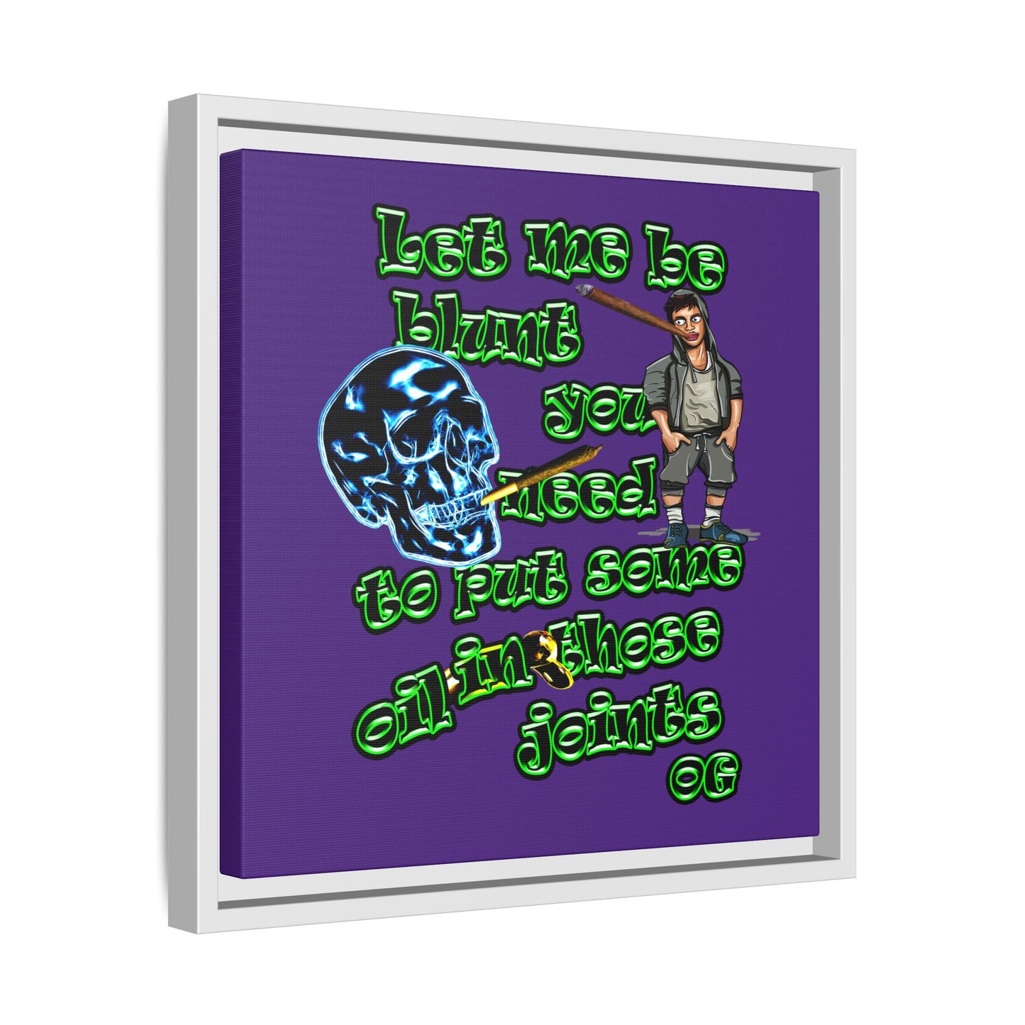 og - framed canvas art (purple)